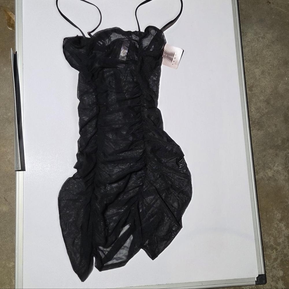 Savage X Fenty Black Lingerie Mesh Dress Size Medium NWT